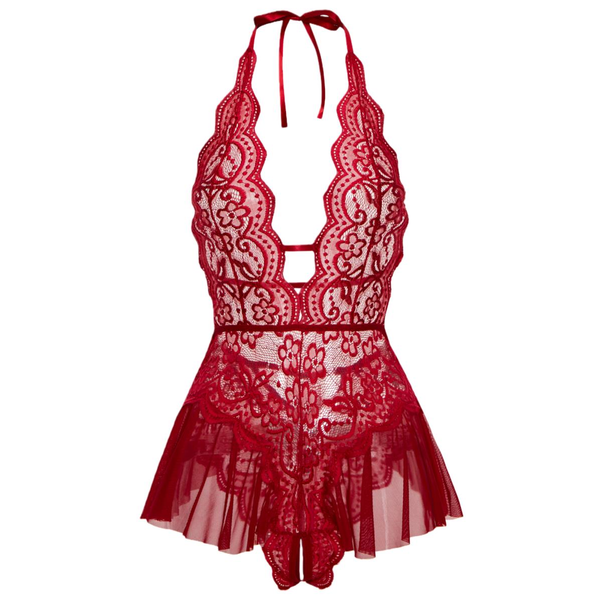 Lace Teddy Lingerie - Erotic Crotchless Hot Lingerie Teddies Bodysuit