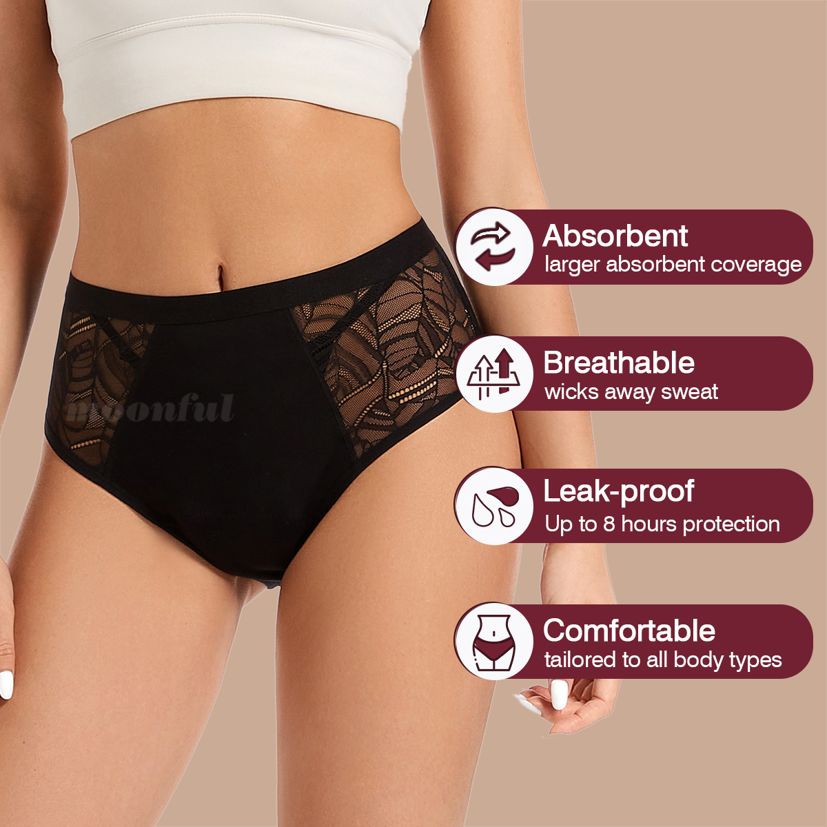 Moonful Women's Menstrual Pant - Period Panty Absorbent 리뷰 및 가격