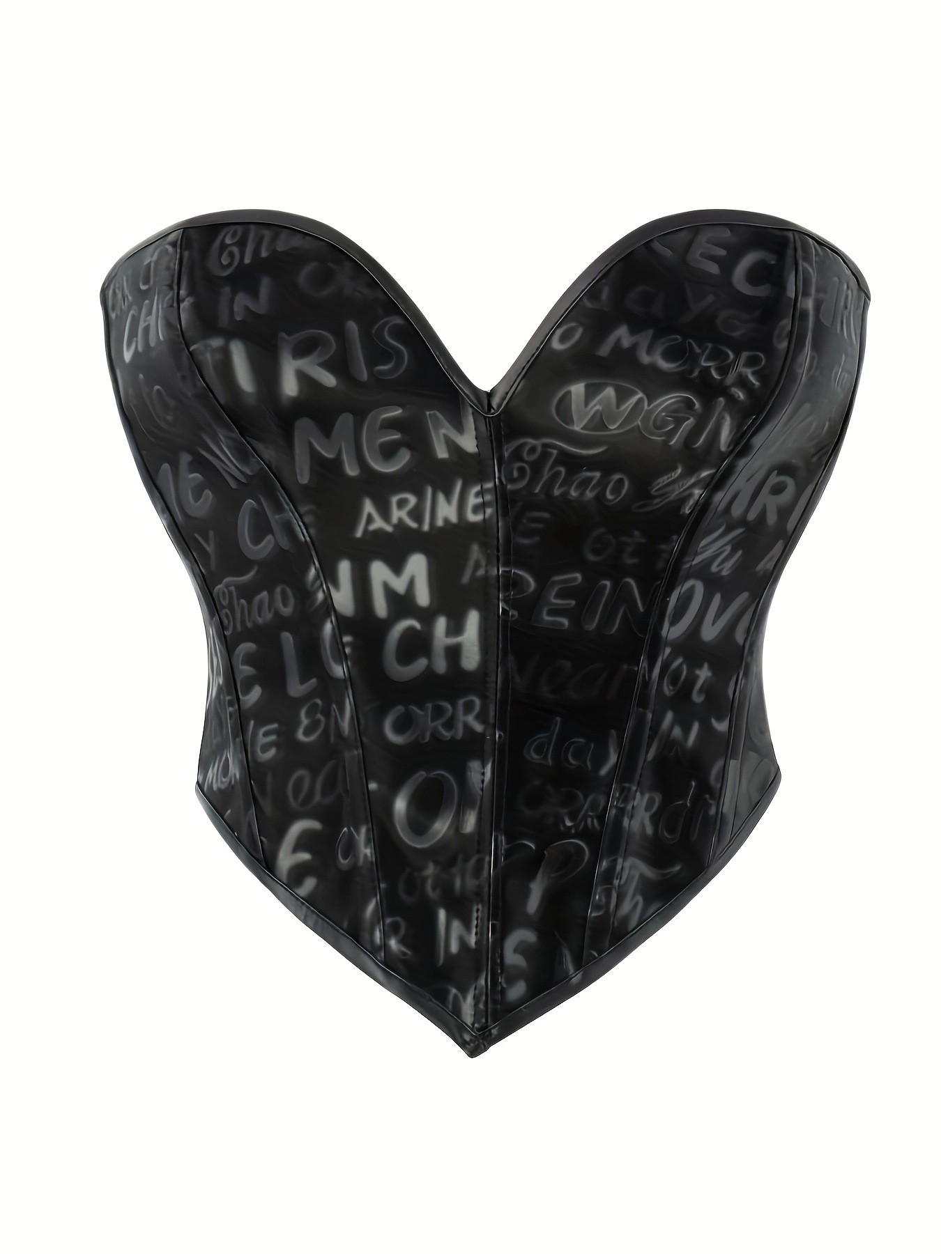 Black letter printed strapless - Corset Waist Cinch 리뷰 및 가격