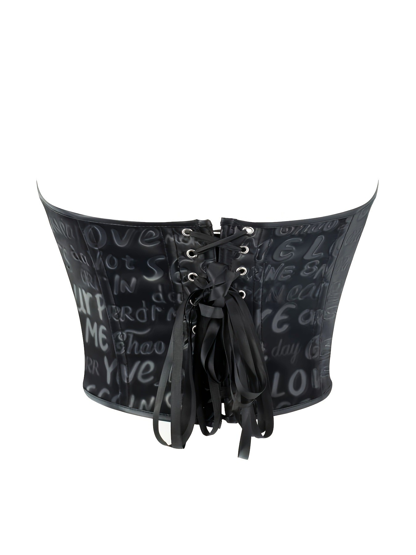 Black letter printed strapless - Corset Waist Cinch 리뷰 및 가격
