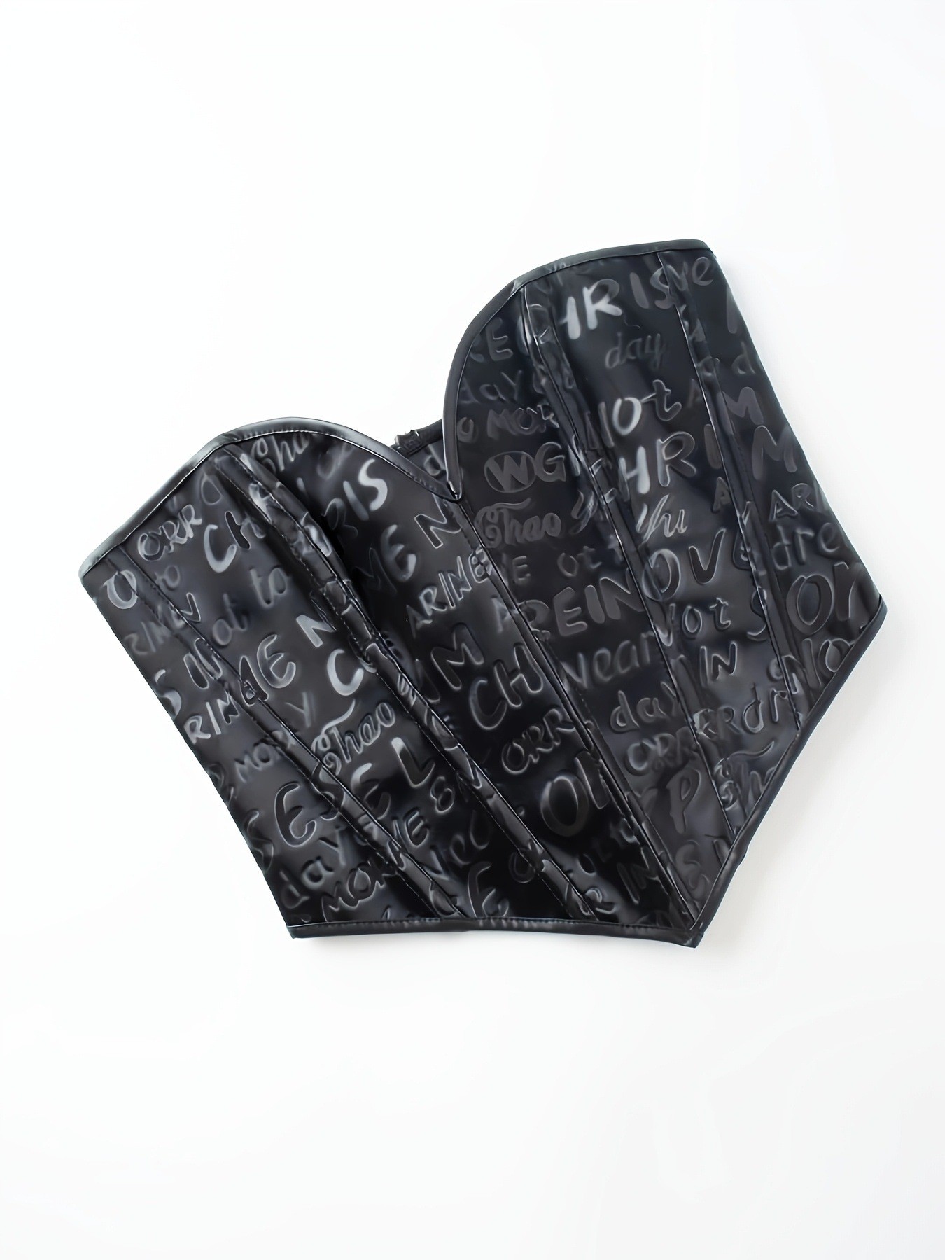 Black letter printed strapless - Corset Waist Cinch 리뷰 및 가격