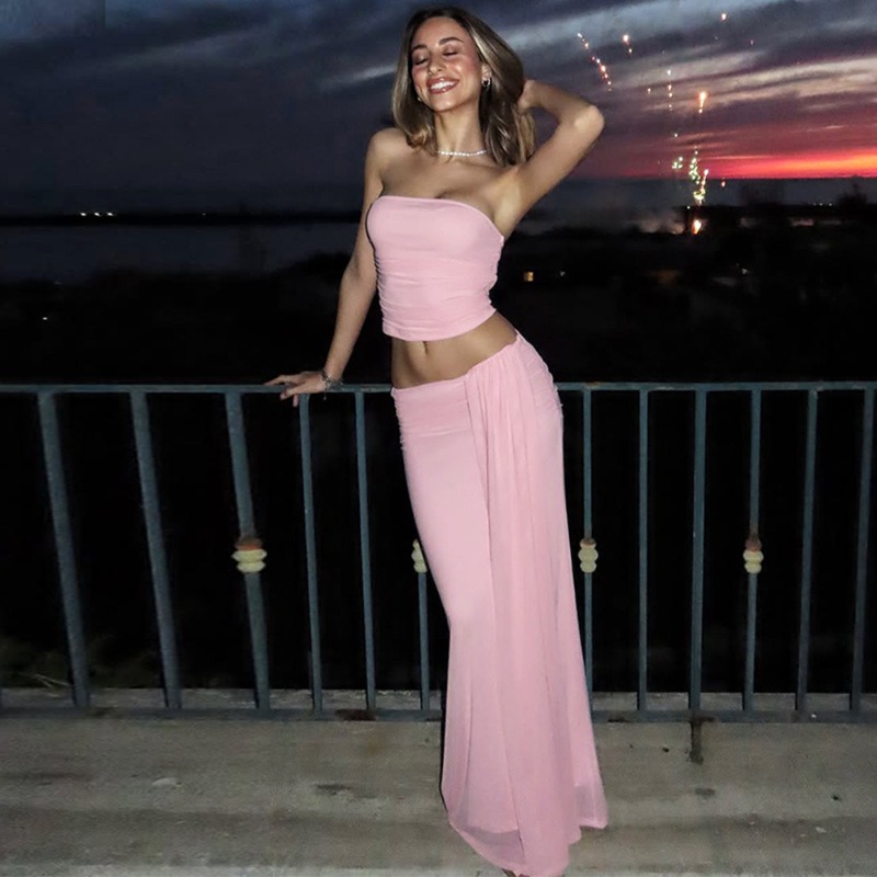 Tuularose Pink Long Dress 2-Pi - Strapless Bra Backless 리뷰 및 가격