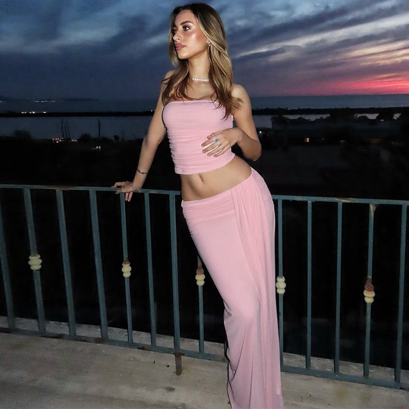 Tuularose Pink Long Dress 2-Pi - Strapless Bra Backless 리뷰 및 가격