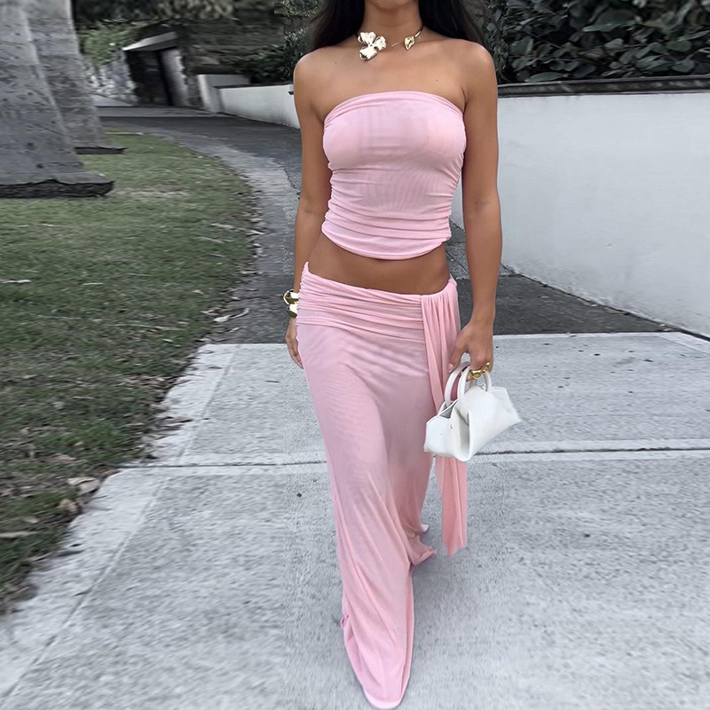 Tuularose Pink Long Dress 2-Pi - Strapless Bra Backless 리뷰 및 가격