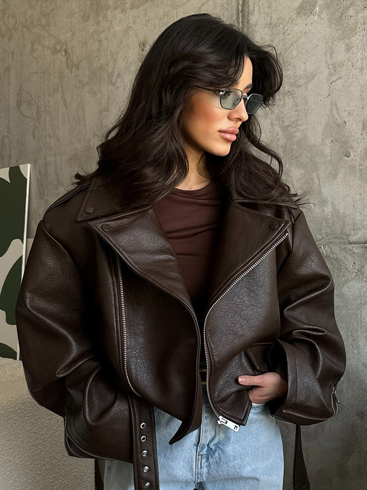 With Belt Leather Jacket Coat  - Corset Waist Cinch 리뷰 및 가격