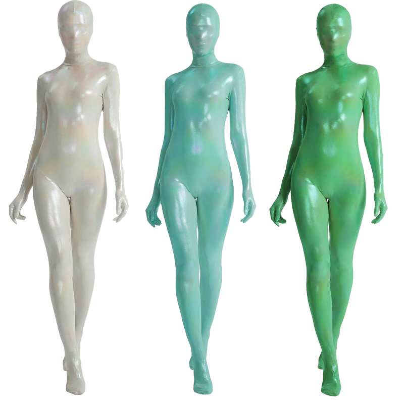 Women Shiny Gradient Zentai Bo - Shapewear Bodysuit Firm 리뷰 및 가격