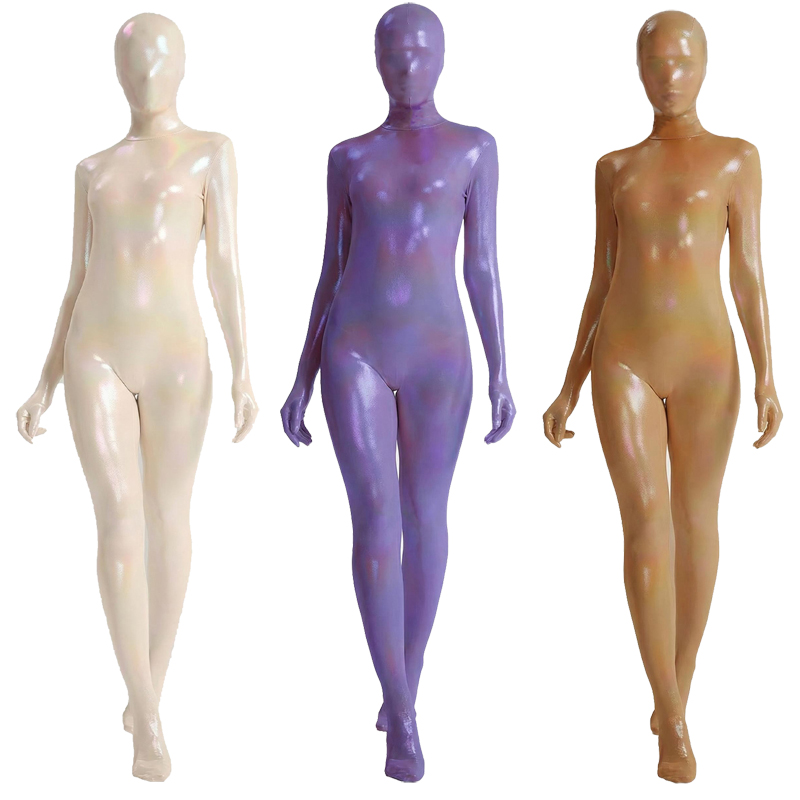 Women Shiny Gradient Zentai Bo - Shapewear Bodysuit Firm 리뷰 및 가격