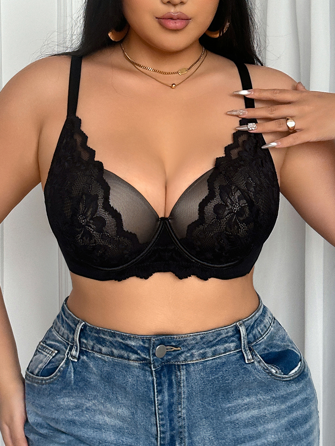 Wide Strap Plus Size Women Bra - Push Up Bra Padded 리뷰 및 가격