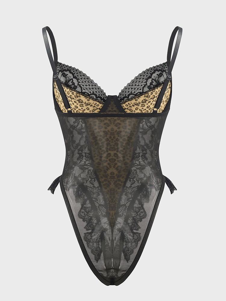 Sexy Lace Leopard Pattern Body - Shapewear Bodysuit Firm 리뷰 및 가격