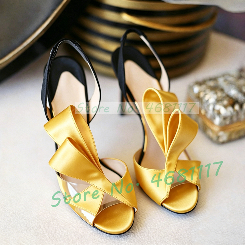 Satin Bow Back Strap High Heel - Slip Dress Satin 리뷰 및 가격