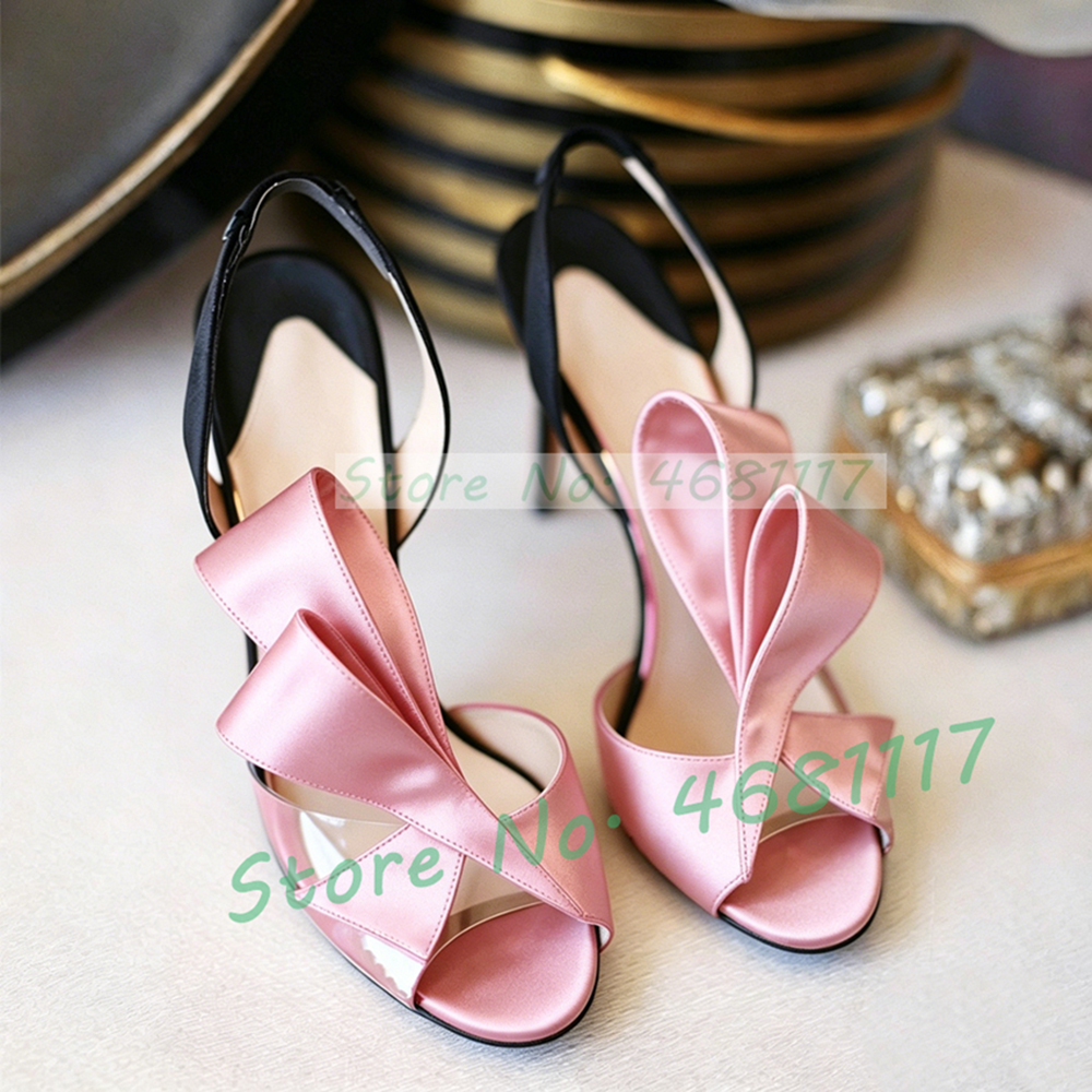 Satin Bow Back Strap High Heel - Slip Dress Satin 리뷰 및 가격