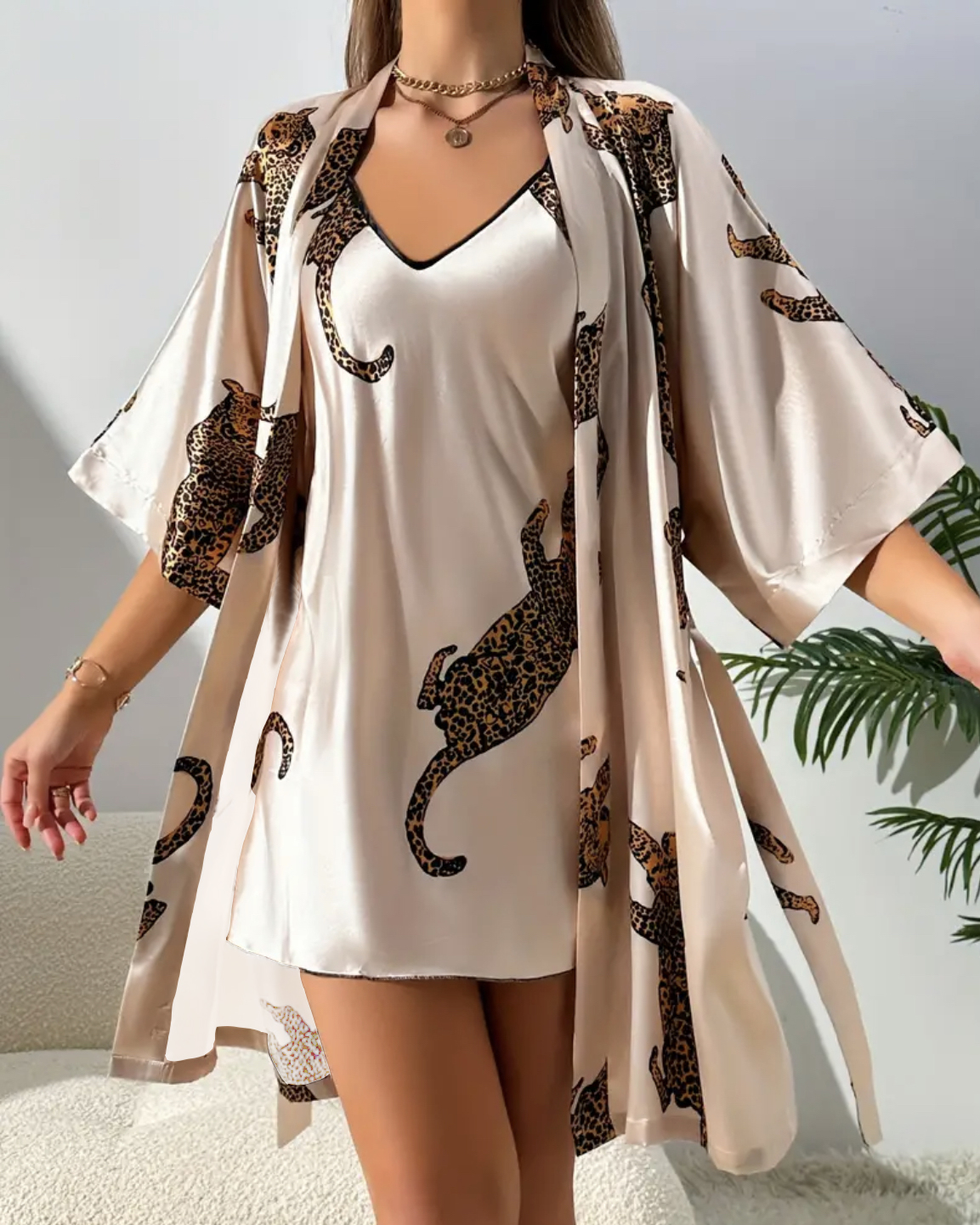 Imitation silk sleepwear sexy  - Robe Silk Women 리뷰 및 가격