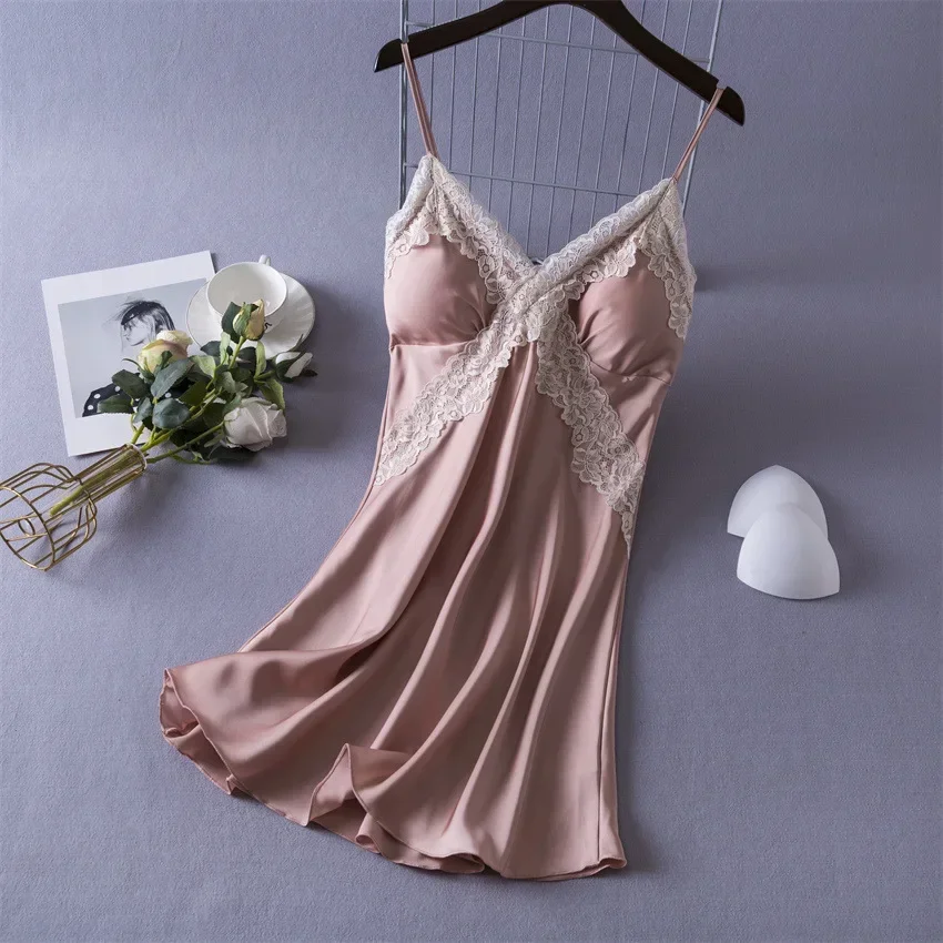 Women's Sexy Lingerie Satin Ni - Babydoll Chemise Night 리뷰 및 가격