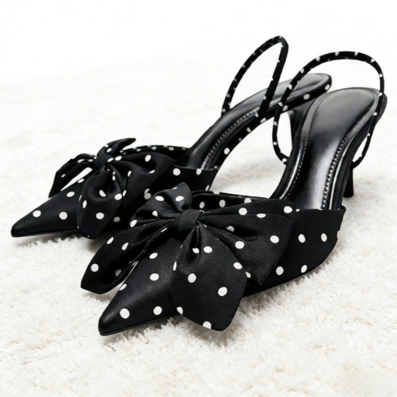 Brown Polka Dot Butterfly Knot - Slip Dress Satin 리뷰 및 가격