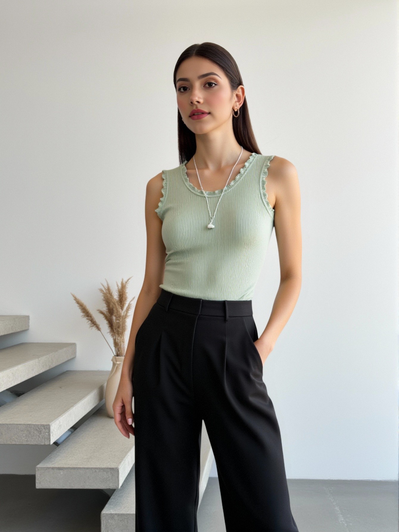 Women's Sleeveless Lace Trim R - Cami Top Lace 리뷰 및 가격
