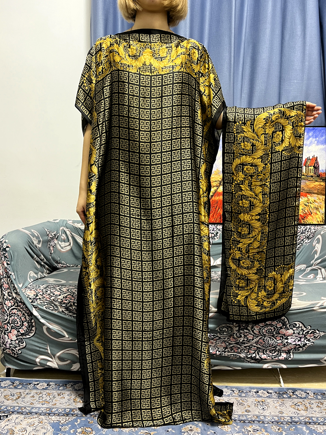 Abayas For Women Dubai Kaftan  - Robe Silk Women 리뷰 및 가격