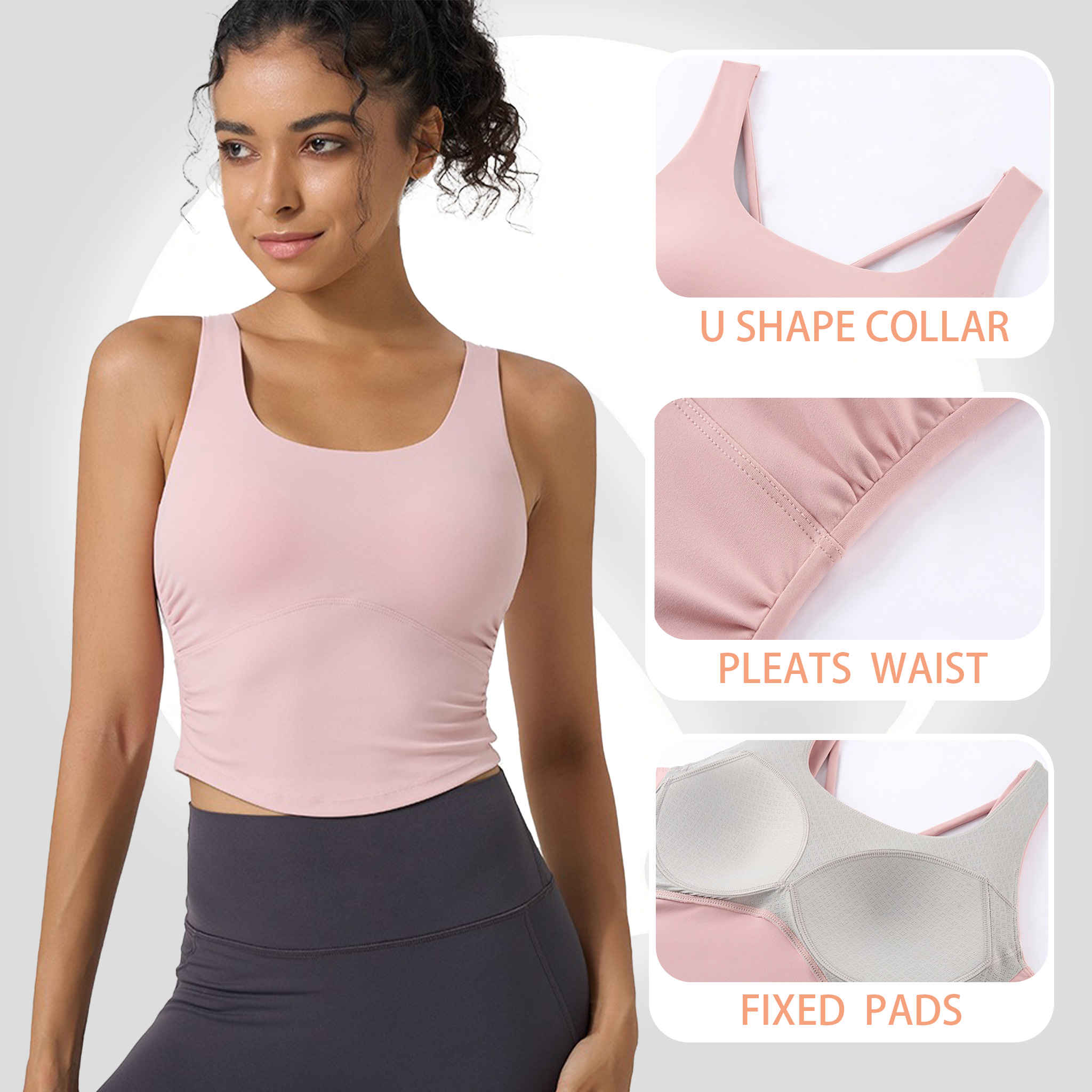 Women's Fixed Cup Yoga Sports  - Sports Bra High Impact 리뷰 및 가격