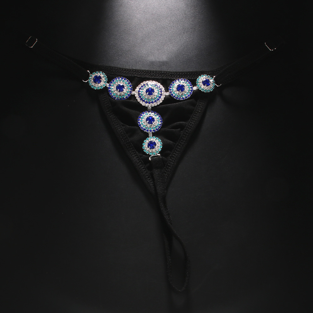 Rhinestone Evil Eye Thong Biki - Thong Bikini Women 리뷰 및 가격