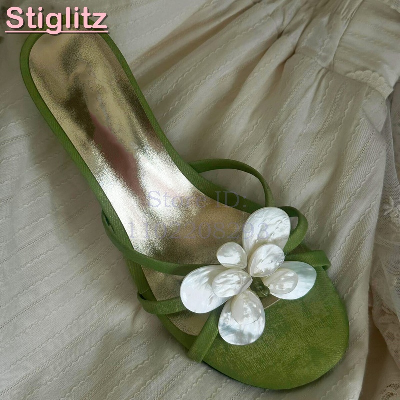 White Flower High Heels Slippe - Slip Dress Satin 리뷰 및 가격