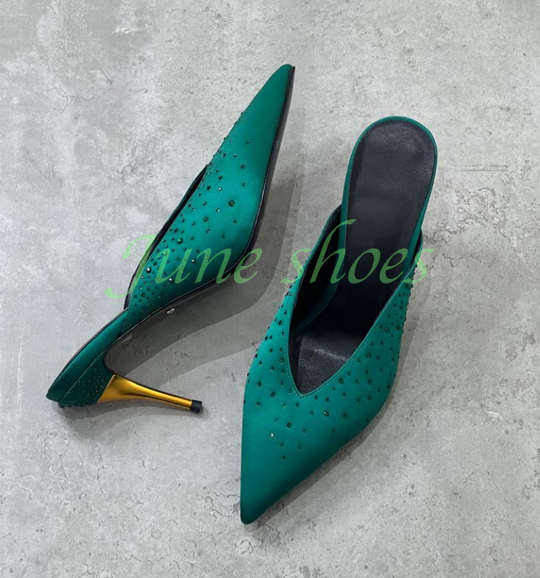 Lady Satin Dark Green Sequins  - Slip Dress Satin 리뷰 및 가격