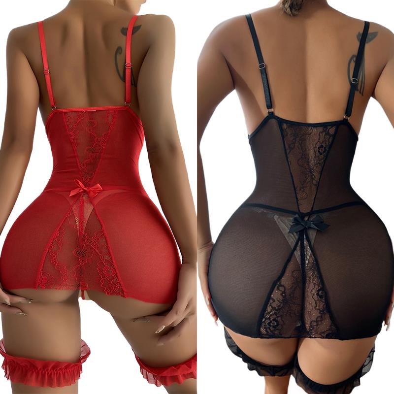 Transparent V-neck Strap Night - Babydoll Chemise Night 리뷰 및 가격
