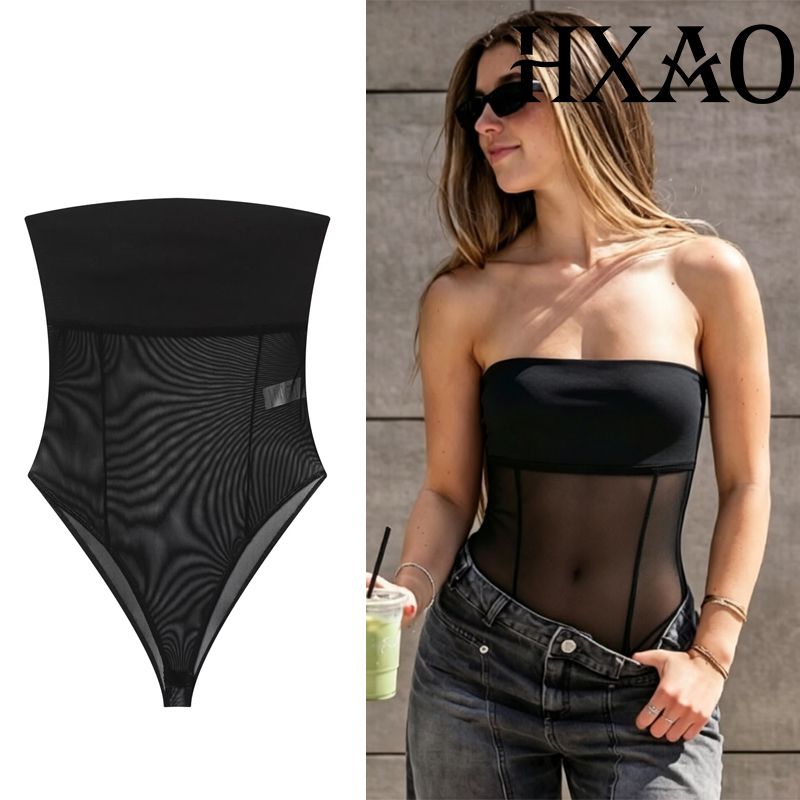 HXAO Tulle Corset Bodys Woman  - Strapless Bra Backless 리뷰 및 가격