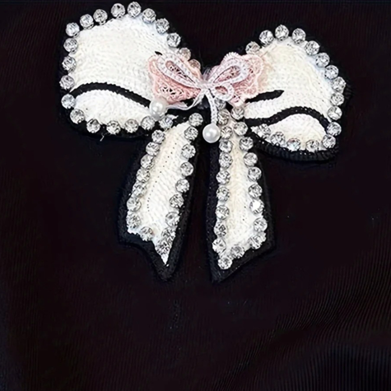 White Lace Trim Rhinestone Bow - Cami Top Lace 리뷰 및 가격