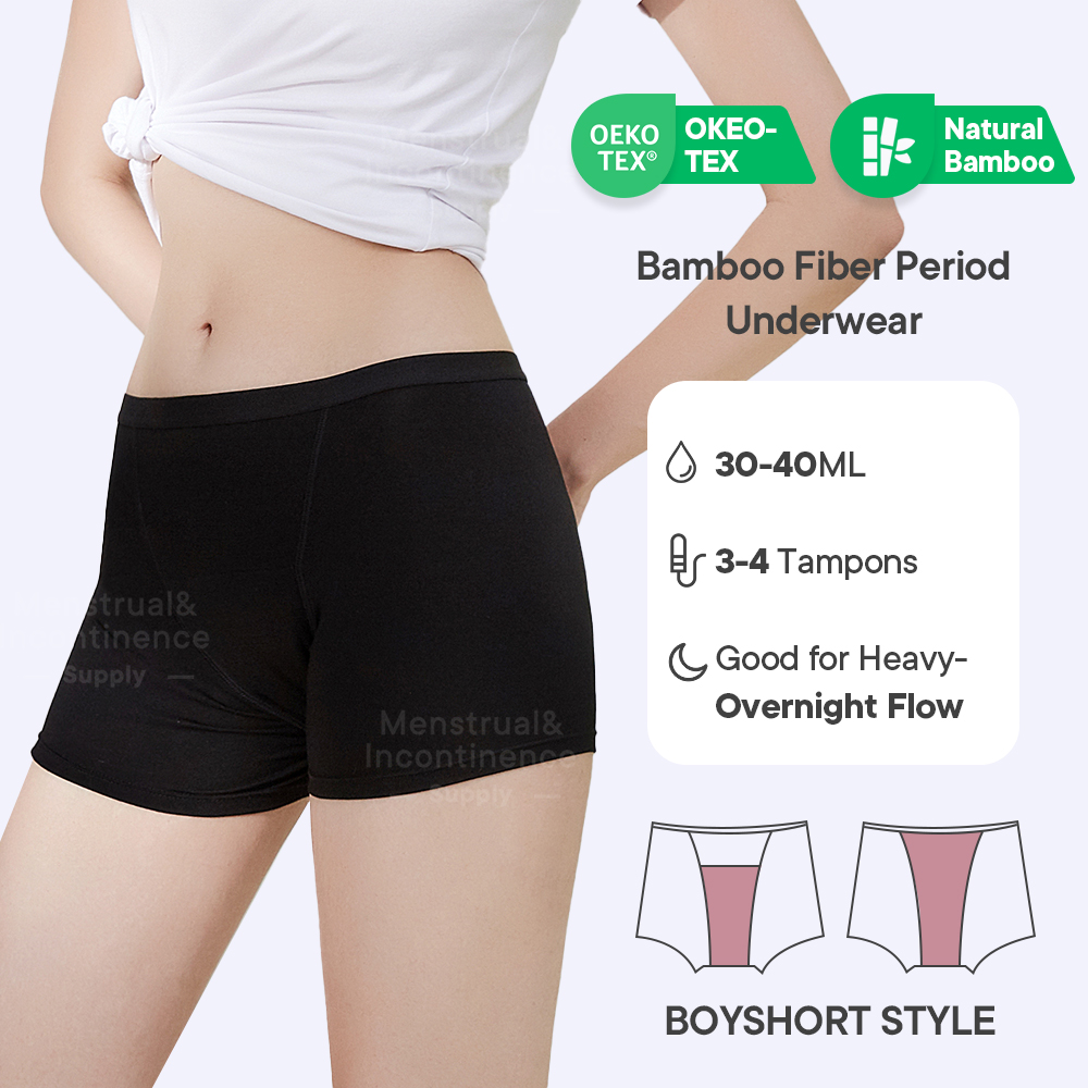 Bamboo Fiber Period Underwear  - Boyshort Underwear 리뷰 및 가격