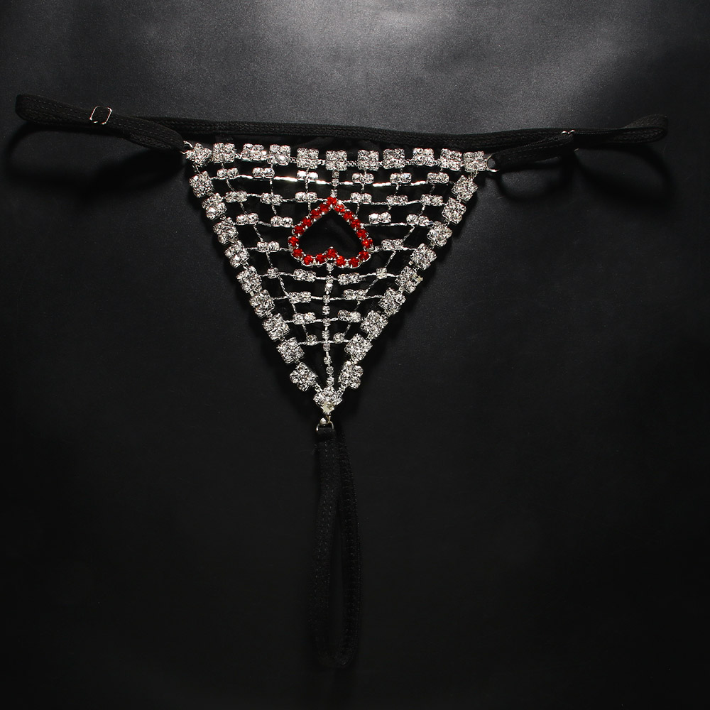 Rhinestones Heart Hollow Thong - Thong Bikini Women 리뷰 및 가격