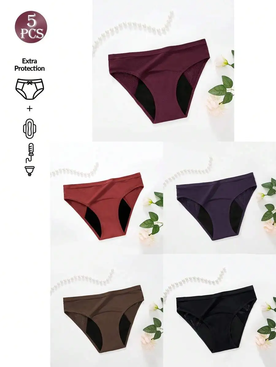 5 Pcs Women Solid Color Absorb - Period Panty Absorbent 리뷰 및 가격